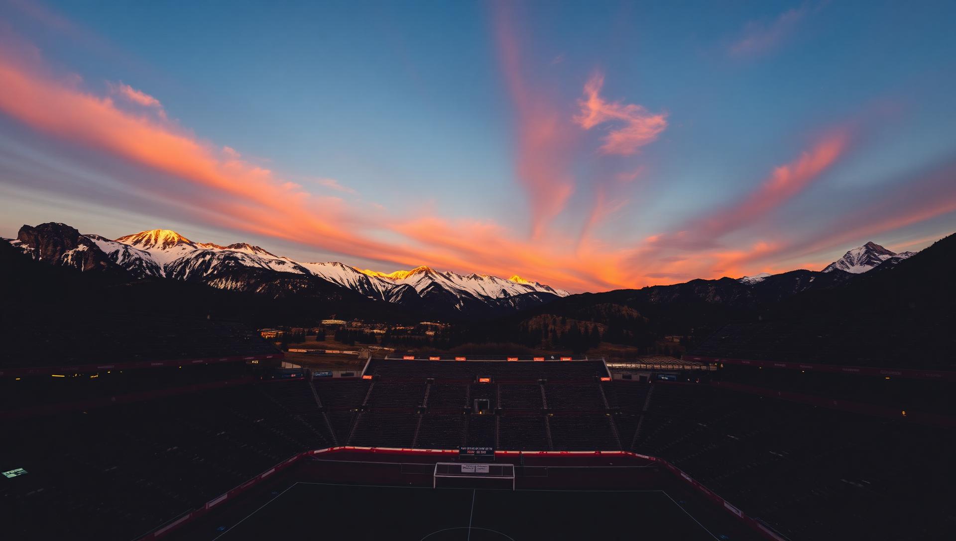 Soccer player kicking under stadium lights
